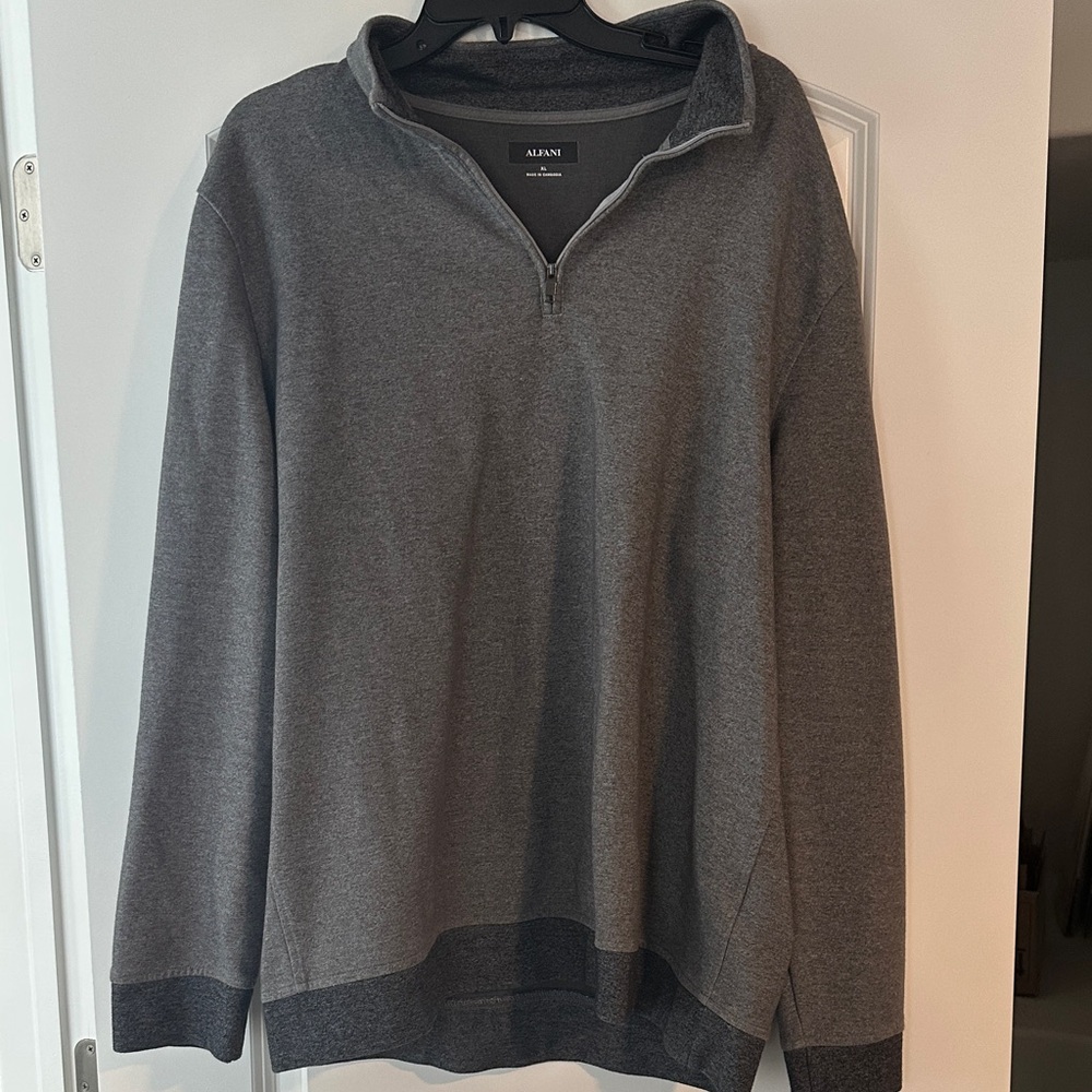 Alfani Men's Charcoal Zip-Up Sweater